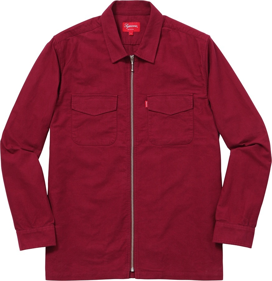 Solid Flannel Zip Up Shirt view 2